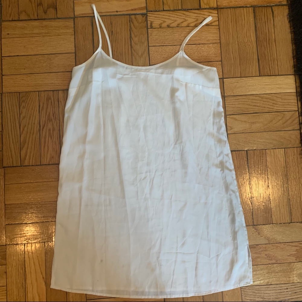 BASIC SHEER OFF WHITE SLIP DRESS